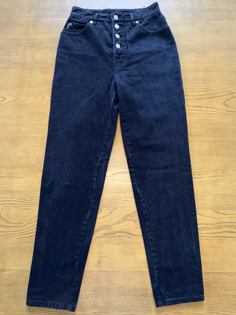 Vintage 90s BONGO Jeans Womens 9 Black High Rise Button Fly Made USA 28x29